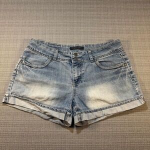 Paccini Y2K low rise blue denim shorts faded wash, size 10